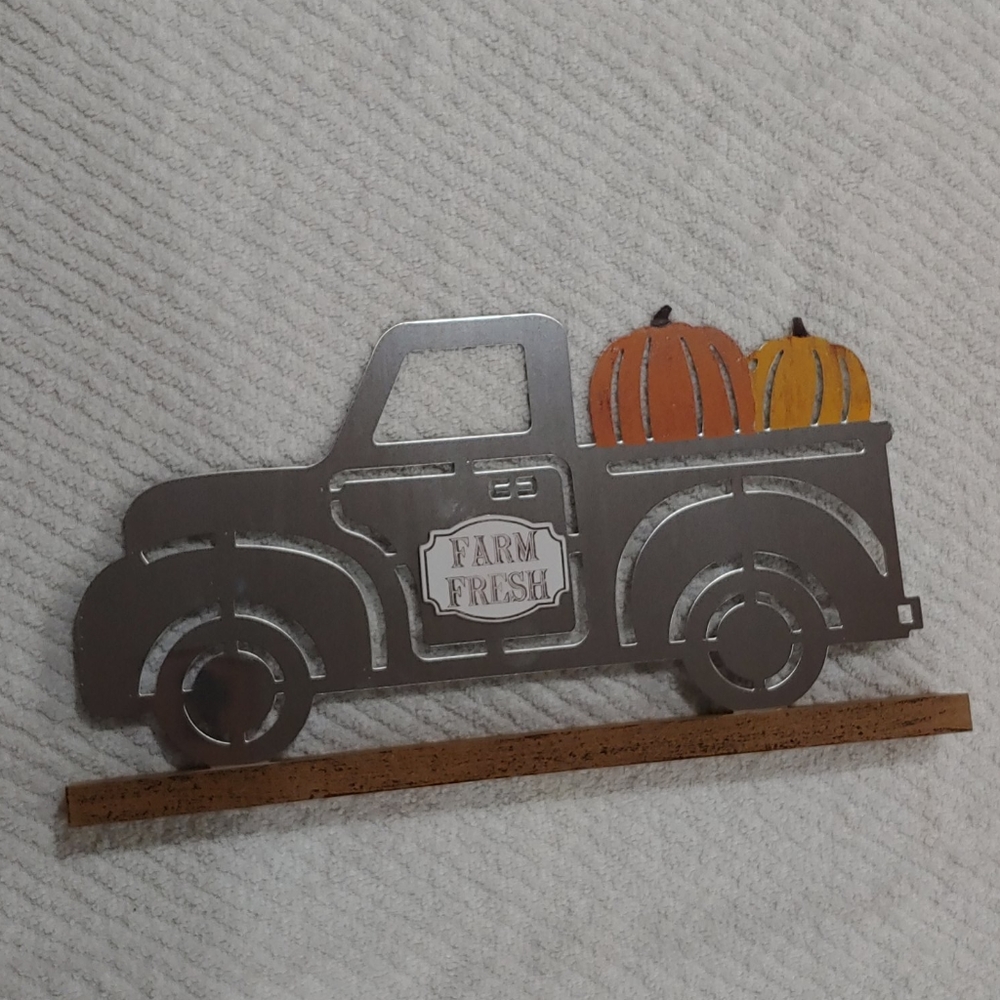 New!!! Fall Metal Pick Up Truck with Pumpkins!!!